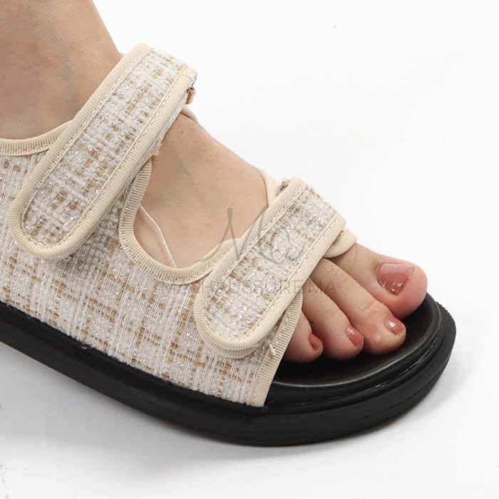 Sandales plates - Astilbe - Beige - Cuir synthétique - Confortable - Chic - Marjane Mall - Image 2