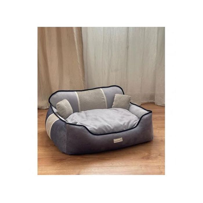 Coussin chien Prémium - élégance et confort, le Marquis Deep Grey lit chien et chat - 90cmx65cmx25cm