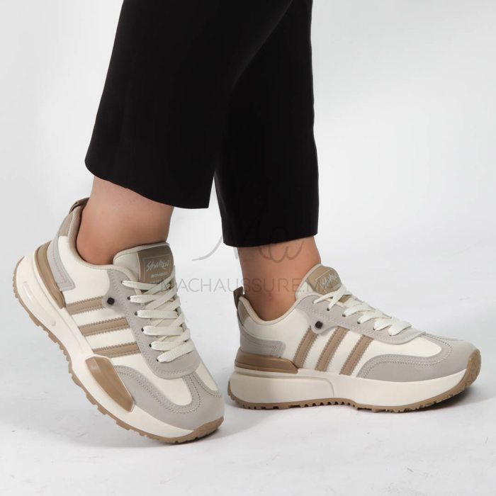 Carola – Baskets femmes en Kaki