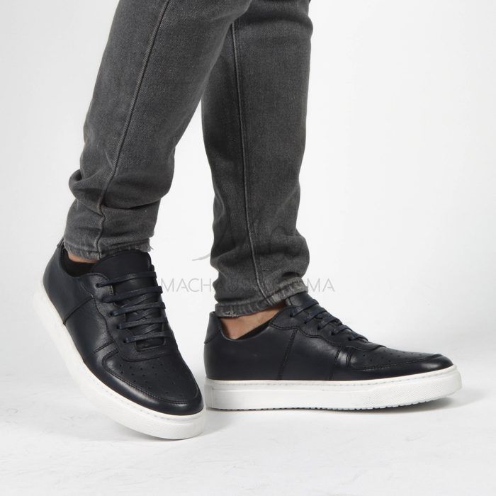 Baskets confortables 100% Cuir en Bleu