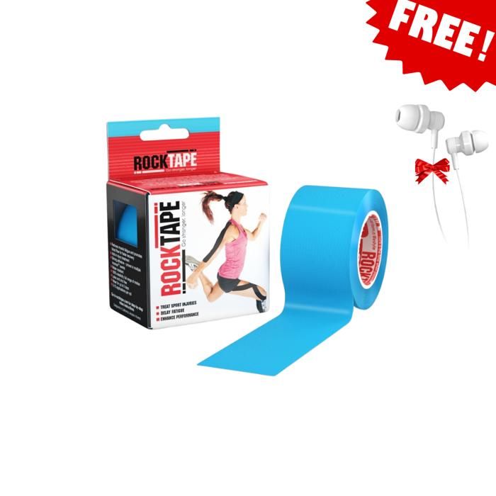 RockTape 4.5cm x 5m/2"x16.4' - Blue, Avec écouteurs gratuit