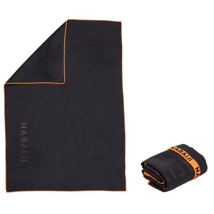 Serviette de plage - Decathlon - Microfibre - 110 x 175 cm - Noir - Ultra compacte et légère