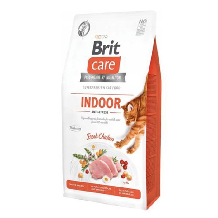 Brit Care Croquettes sans céréales indoor anti-stress - pour chat 2kg