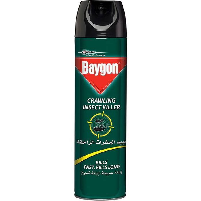 Baygon Aérosol Insectes Rampants, Cafards et Fourmis, 450ml, Insecticide