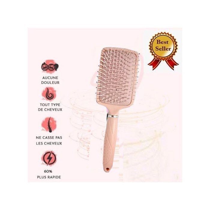 Brosse à Cheveux, Brosse Démêlante Anti-Casse et Anti-Nœuds.2x1 Miroir