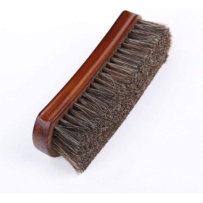 Brosses à Chaussures Crin de cheval, Nettoyage Multifonctionnel, Brosse de Cirage pour Chaussure