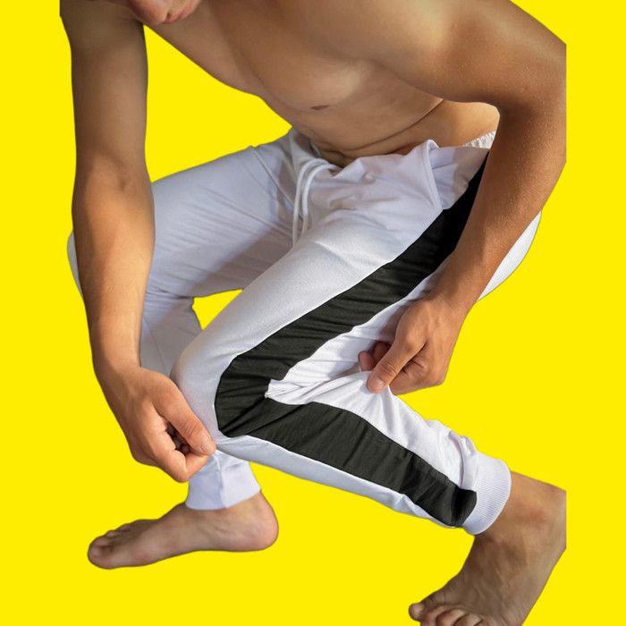 Pantalon Jogging - CAMARERO - Blanc et Noir - Nouvelle Collection 2024 - Pour Homme - Taille Adulte