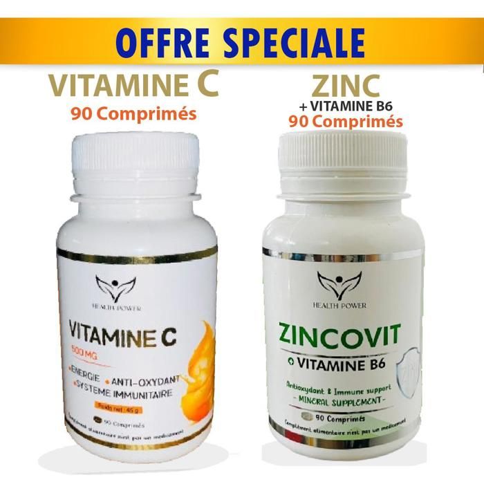 Pack Éco Zinc + Vitamine C Comprimés (90+90) - Cure Complète 3 Mois