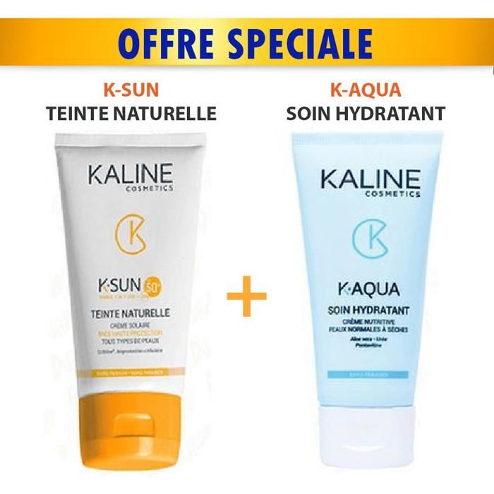 PACK = K-SUN Teinte Naturelle Spf50 – 50ml + K-AQUA SOIN HYDRATANT 50ml