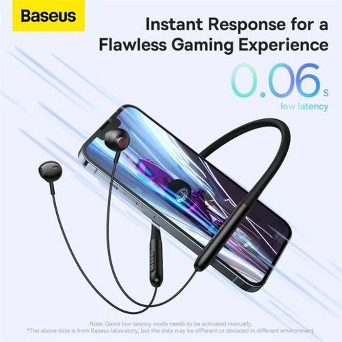 Baseus Casque écouteurs sans fil Bluetooth 5.2 du Cou pour Sport 30H