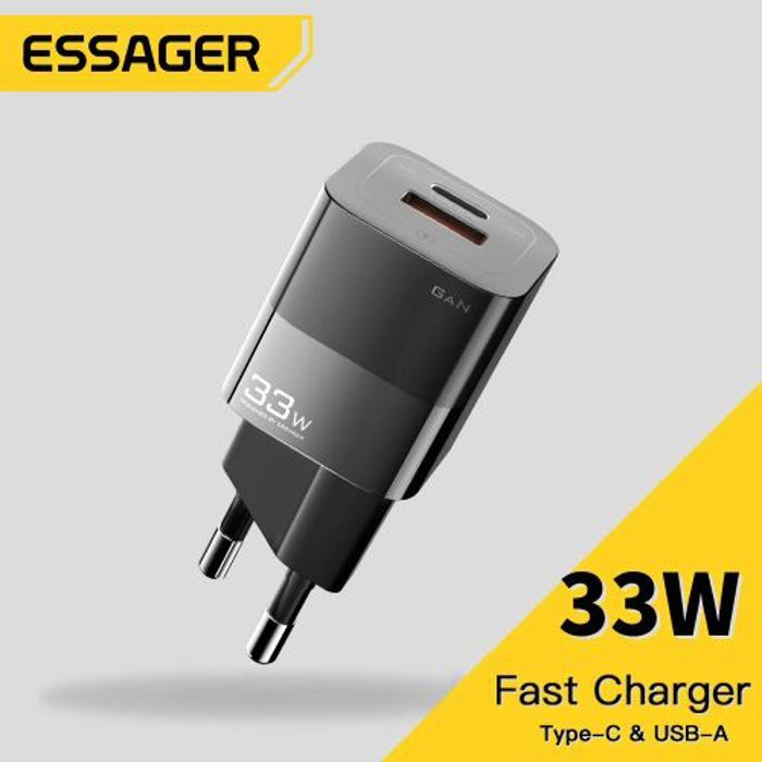 Chargeur rapide - Essager - 33W - GaN Tech - USB Type-C - Câble USB C inclus