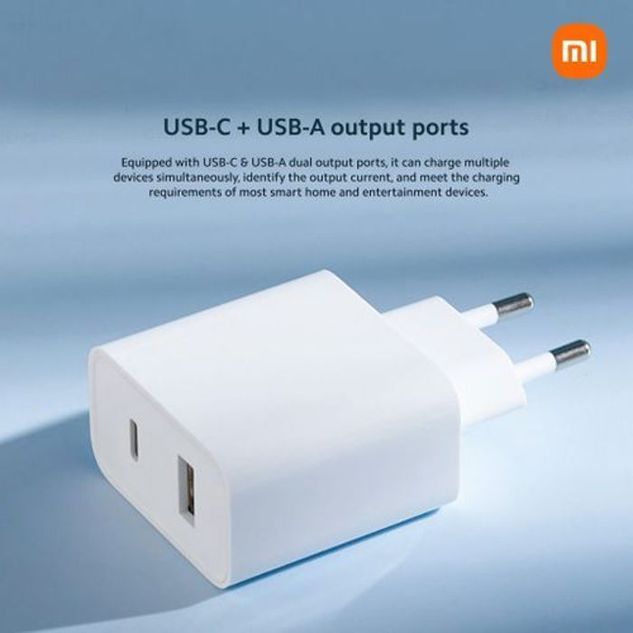XIAOMI Chargeur 33W Rapide Turbo Original (Type-A + Type-C) (sans cable)