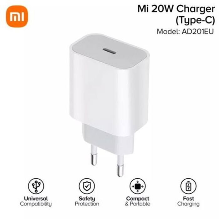 XIAOMI Original Mi PD 20W Type-C Power Charger, Chargeur Rapide Fast