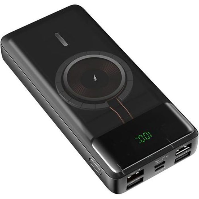 Konfulon Power Bank 20000mAh Wireless, Fast Charge 22.5W PD 20W USB-C + 15W Sans Fil QC 3.0