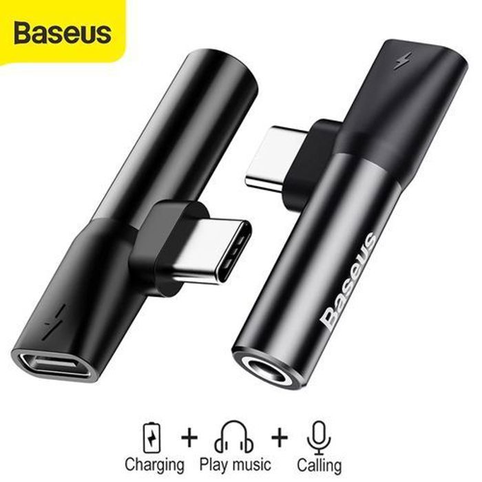 Baseus 2 en 1 Usb Type C convertisseur Double vers 3.5mm Aux Jack adaptateur pour Xiaomi Mi 9 8 Huawei Mate 30 P30 Pro