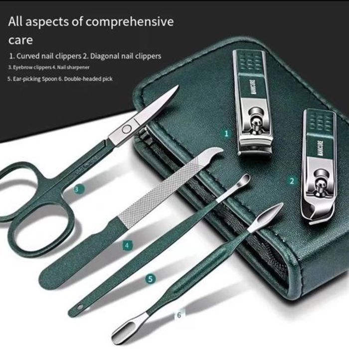 Ciseaux à ongles en acier(6 pièces )inoxydable coupe-ongles pédicure beauté manucure