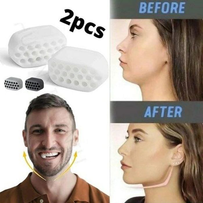 2 pièce Mâchoire Balle D'exercice De Qualité Alimentaire En Silicone Mâchoire Exercice Du Visage
