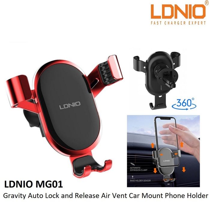 Ldnio Support téléphone portable MG01 pour sortie d'air, rotation 360° universelle