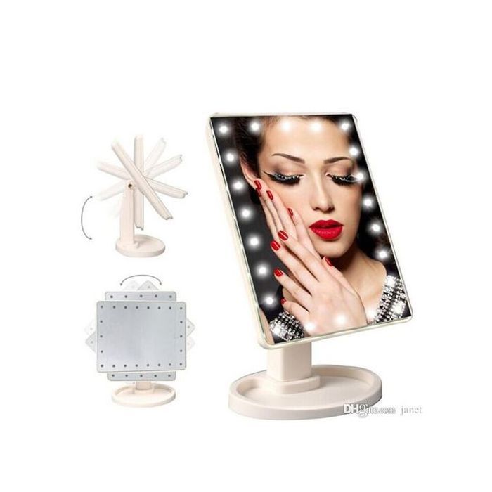 Grand miroir cosmétique avec éclairage 16 LED