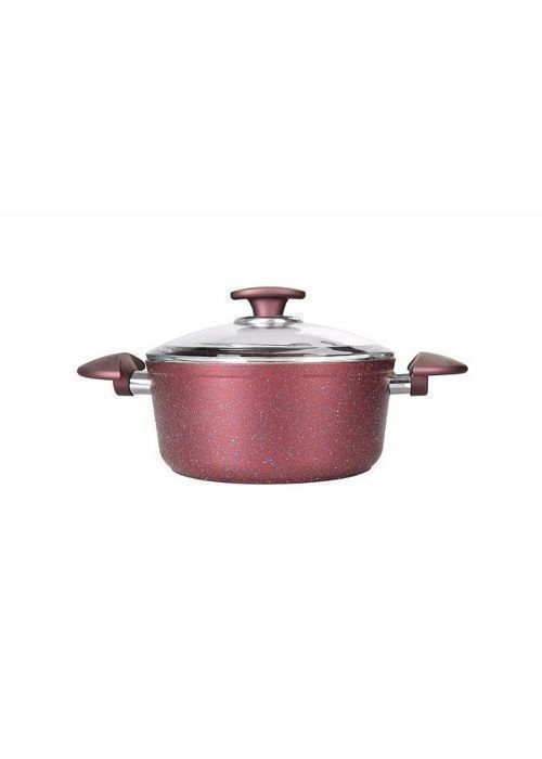 Faitout - VIVALDI - 20 cm - Granite - Anti-adhésif - Rouge