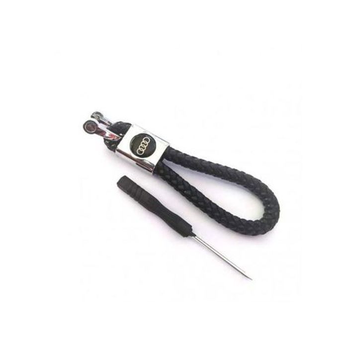 Porte-clés - GENERIC - Audi - Métal - Cuir véritable - Noir