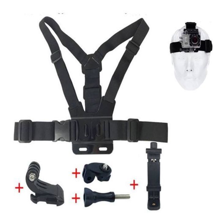 Support de Téléphone et GoPro Réglable avec ceinture de poitrine et de Tète