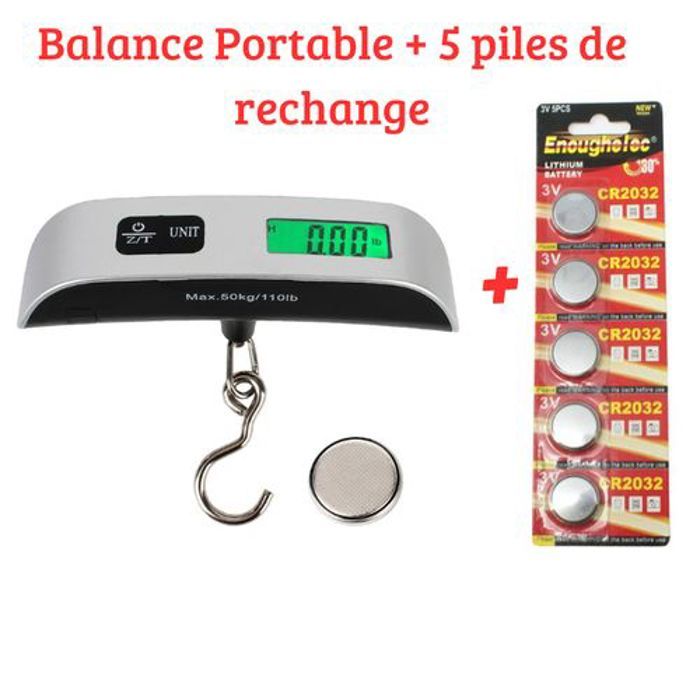 Balance numérique portative de bagages de poche de 50kg   10g Valises plus 5 Piles