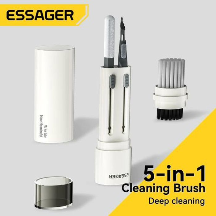 Essager Kit de nettoyage 5 en 1, pour clavier d'ordinateur, brosse, écouteurs