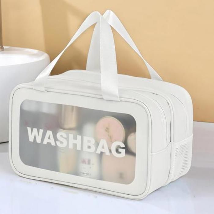Sac de Maquillage double compartiment Moyen Capacité Washbag Transparent Étanche