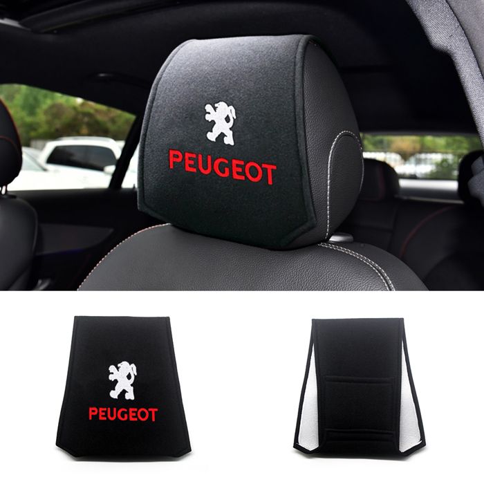 Housse d’appui-tête de voiture étui protecteur d’oreiller Logo Peugeot voiture