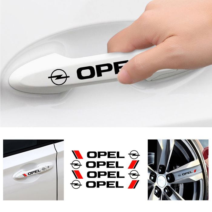 Autocollants réfléchissant Décoration Logo Opel poignée pare-choc fenêtre coffre