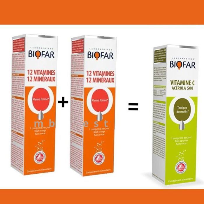 BIOFAR PACK 2*12 Vitamines 12 Mineraux + 1 Vitamine C Acérola Offert