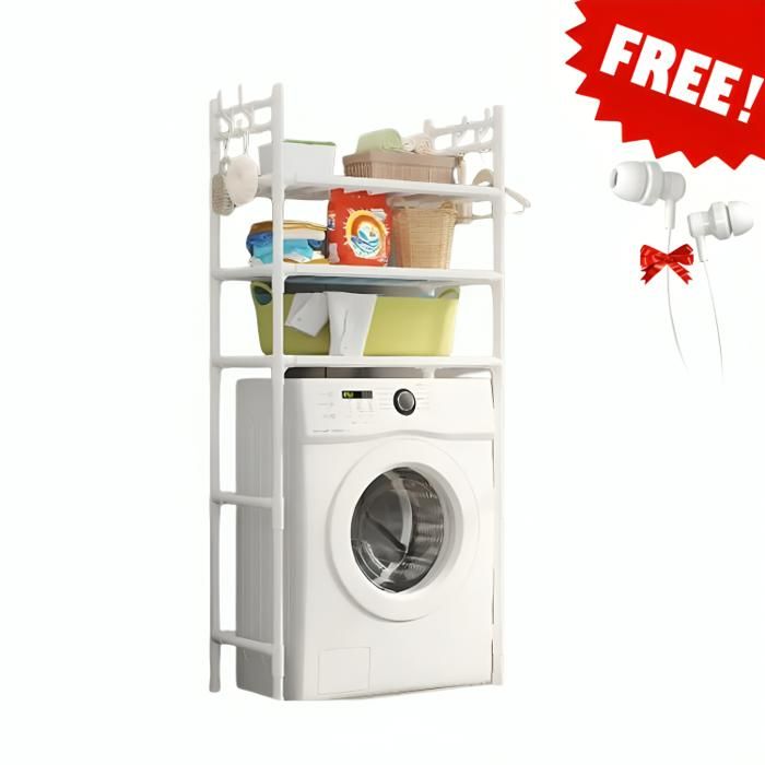 Étagère domestique à trois couches, étagères pour machine à laver, Avec écouteurs Gratuit