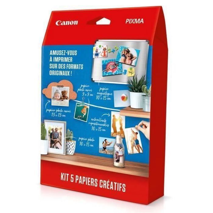 Kit 100 papiers photo créatifs Canon pour imprimante 5 types