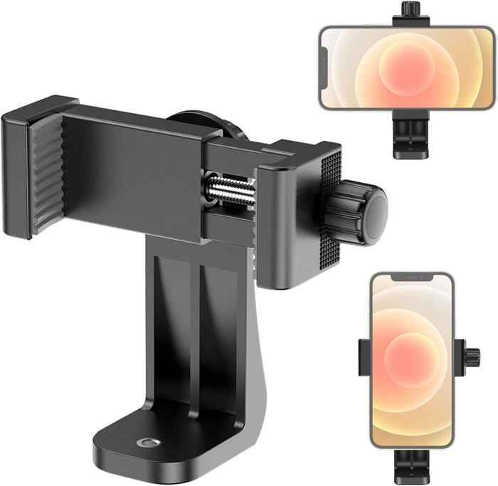 Adaptateur Trépied Smartphone Support Telephone Pour Trepied Support Vertical De Smartphone Avec Montage Trépied 1/4 Clip De