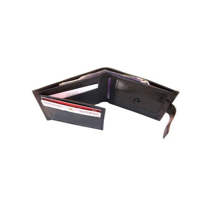 Portefeuille d'Artisanat Marocain Pour Homme en Véritable Cuir Avec Fermoir - Noir
