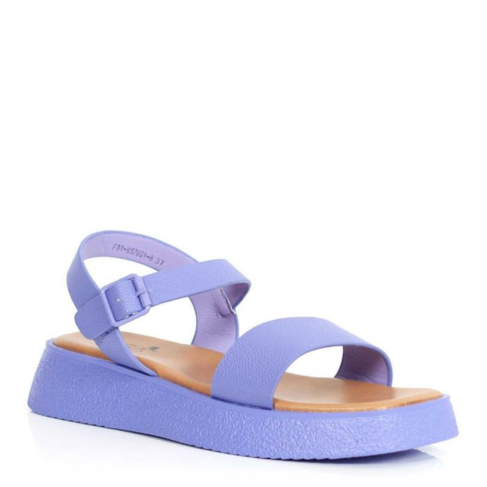 Sandale - OLGA - Relax - Violet - Cuir - Plat