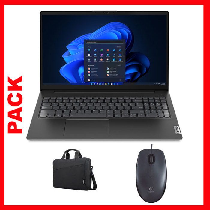 Pack: Ordinateur Portable Lenovo V15 G3 i3 4/256Go + Sacoche + Souris