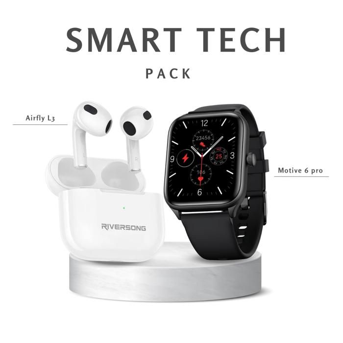 Smart Pack : Montre Intelligente Riversong Motive 6 Pro + Écouteurs Riversong Airfly L3 TWS