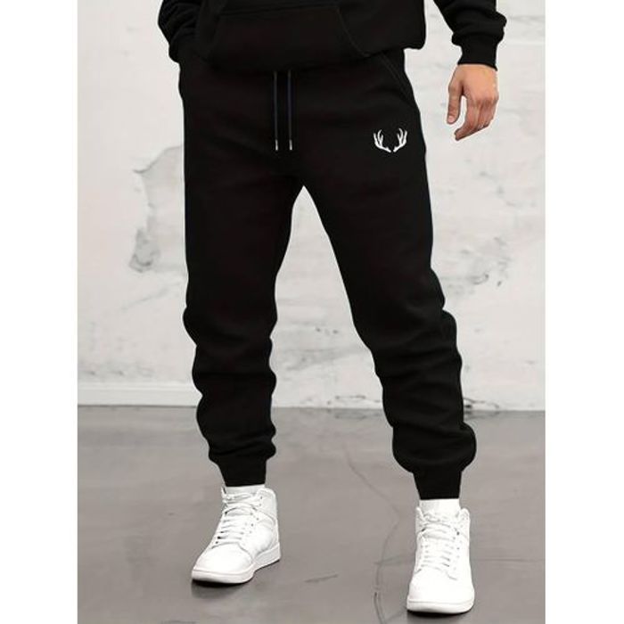 Pantalon Jogging Fitness Cornes Unisexe Noir Unisexe