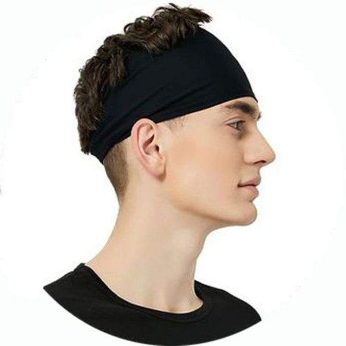 Bande de sport Rond noir élastique absorbant la sueur
