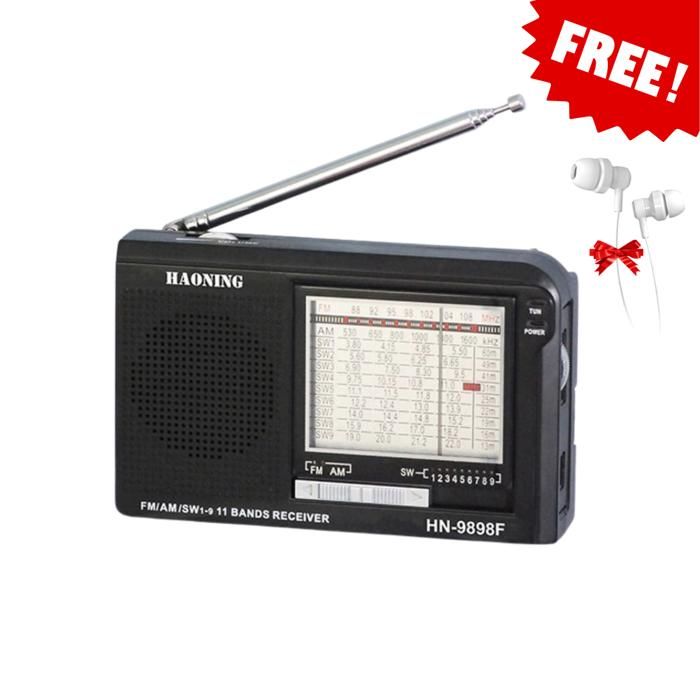 Radio Haoning HN-9898 - Noir, Avec écouteurs Gratuit