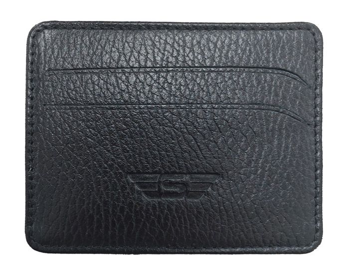 Porte carte cuir véritable noir Legend