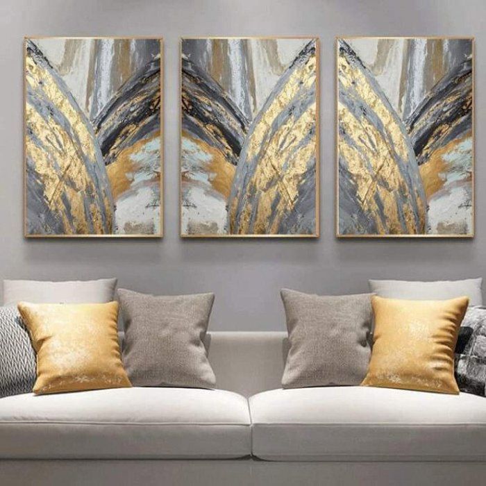 tableau decoratif en toile gris