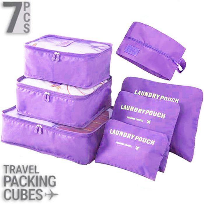7 pièces Sac de Rangement Portable de Valise, Organisateur de Vêtements pour Voyage