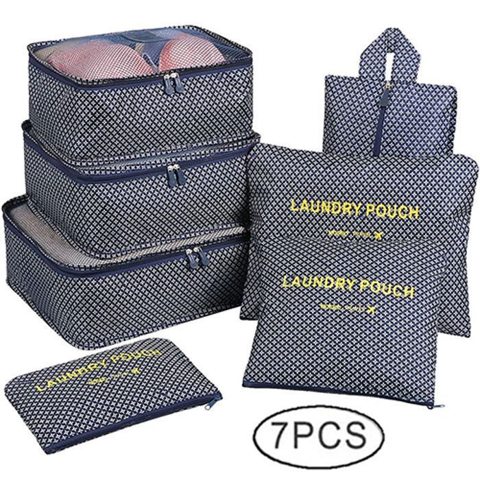7 pièces Sac de Rangement Portable de Valise, Organisateur de Vêtements pour Voyage