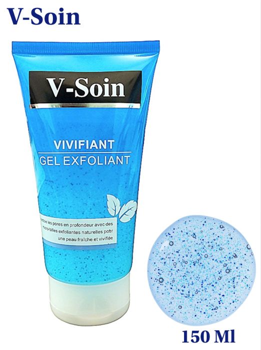 Gel nettoyant exfoliant pour le visage. Gel en Micro-billes naturel pour Gommage et Lavage de visage .