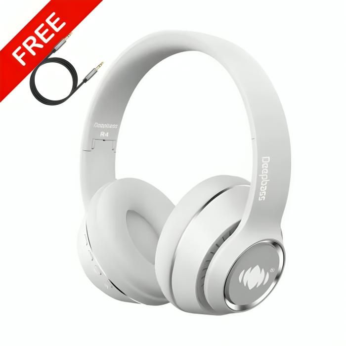 Casque bluetooth DeepBass R4 BLANC + Cable auxiliar Gratuit