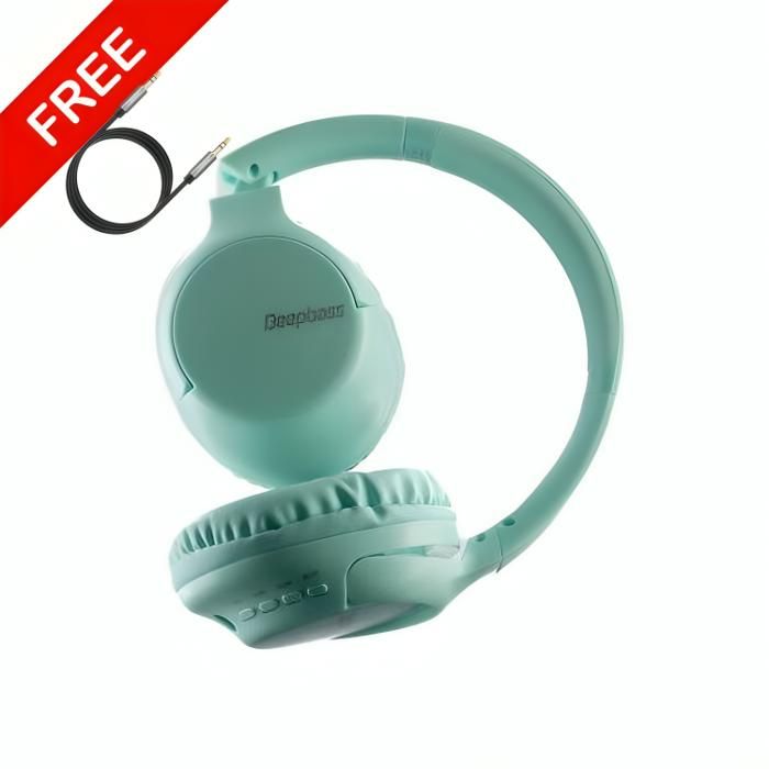 Casque bluetooth DeepBass R1 VERT + Cable auxiliar Gratuit