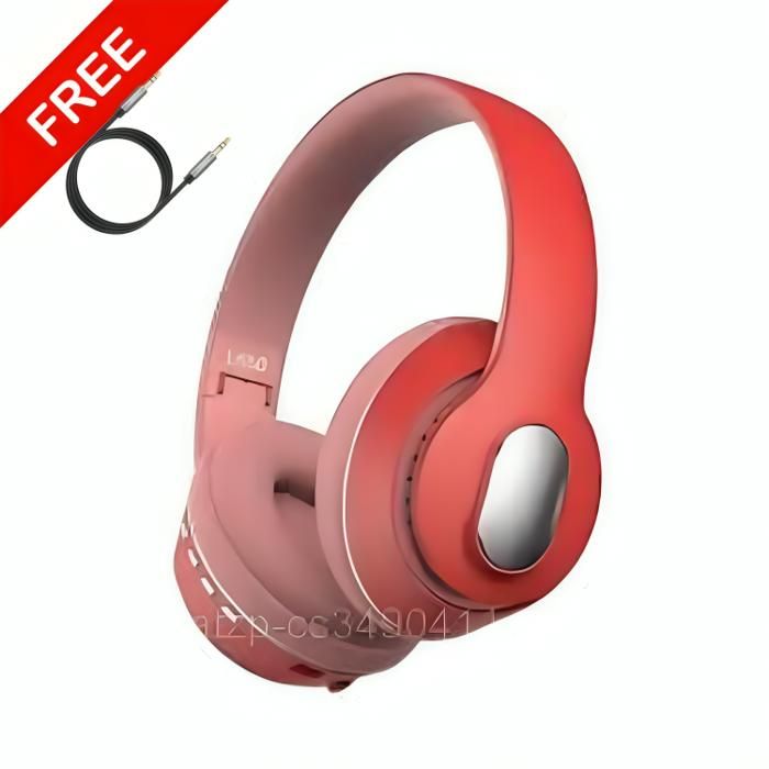 Casque Bluetooth - DeepBass - R8 - Rouge + câble auxiliaire gratuit
